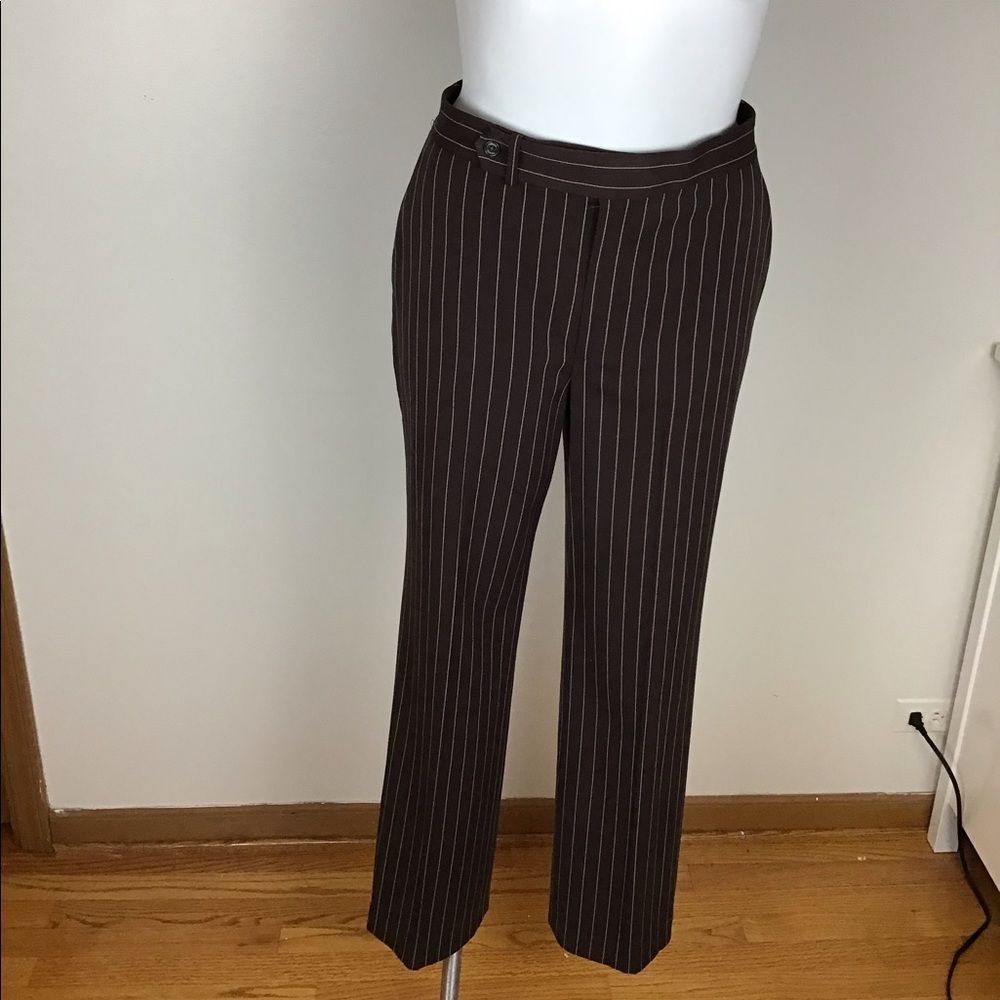 Chaps brown and tan striped pants size 12.